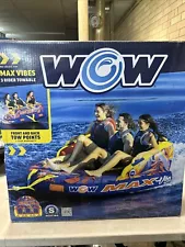 WOW Sports Max Vibes 1-3 Rider Inflatable Towable Tube Boat Raft Float