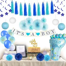 41 PCS Baby Shower Decorations for Boy Baby Shower Décor Boys Complete Premium