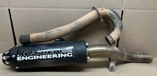 08-14 KAWASAKI KFX450R KFX 450R ROSSIER ENGINEERING EXHAUST MUFFLER HEADER PIPE