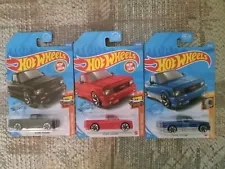 Hot Wheels '91 GMC Syclone lot of 3 black red blue