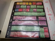 x220 US Postage Stamps Used, Album Page is Double Sided, Vintage