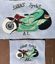 ð¥2 Rare VTG 60s Outlaw Motorcycle Club Jacket Shirt Patch Satans Sycles Alabama