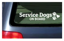 Service Dogs on Board Sticker Vinyl Decal Car Truck Window Animal Rescue Love