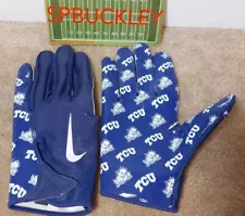 NIKE VAPOR JET 7.0 NCAA TCU HORNED FROGS RECEIVER FOOTBALL GLOVES, XL, USED