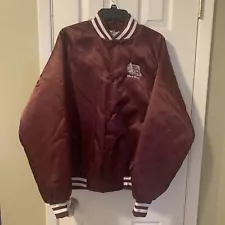 Vintage Rare Mud Hog Burgundy Bomber Jacket Mens READ FOR SIZE