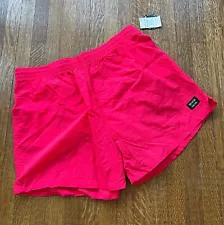 Vintage NWT Beach Gear Neon Red Bathing Swim Suit Lined - Dead Stock - Men's XXL