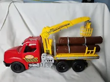 Large Toy Semi Truck Logging Truck Log Hauler With Logs and Grapple Cool!!!