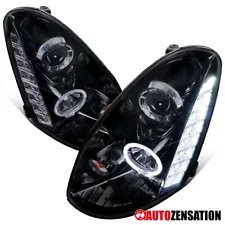 LED Halo Fit 2005-2006 Infiniti G35 Sedan Smoke Projector Headlights Left+RIght