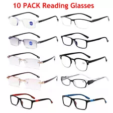 10 PACK Mens Unisex Reading Glasses Anti Blue Light Reader Black +1.0 to 4.0 Lot