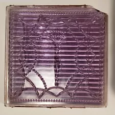 Damaged 3-Way Luxfer Torch Prism Transom Glass Tile Frank Lloyd Wright Amethyst