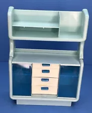 VTG 1978 BARBIE Dream House Blue Dining Buffet China Hutch TLC