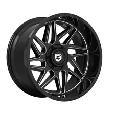 (1) Gear Off Road 761BM Ratio 20X12 8X170 125.2 Hub -44 Offset Black Wheel Rim