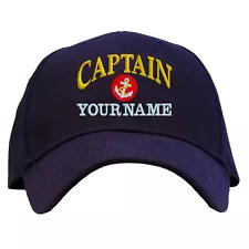 Personalized Captain Embroidered Baseball Cap - Custom Name or Boat Name