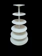 Wilton Wedding 6 TIER Cake Stand Roman Column Set White 18”- 8’’ VINTAGE