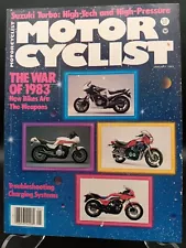 MOTORCYCLIST MAGAZINE JAN 83 All The New Bikes for '83 Suz XN85 Turbo C-A Trials