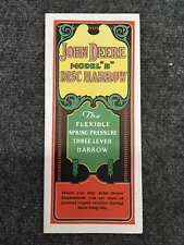 Original 1927 John Deere Model “B” Disc Harrow Fold Out Sales Brochure Ex!!!