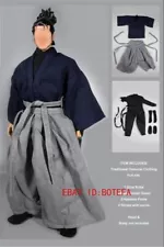 1/6 Scale Dark Blue Samurai Ronin Clothes Suit Costume For 12''Action Figure Toy