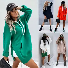 ON SALE! Oversized Hoodie Dress Pullover Sweatshirt Tops Kangaroo Pocket Sweater