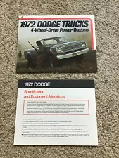 1972 Dodge 4-wheel drive power wagon trucks, sales literature.