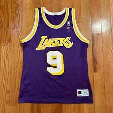 Vintage Los Angeles Lakers Nick Van Exel #9 Champion Brand Jersey Size 44 Large