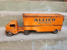 RARE 1949-52 Personalized Tonka Steel Allied Van Lines Semi Truck & Trailer