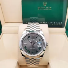 2024 Unworn Rolex Datejust 41 126300 Wimbledon Slate Roman Steel Box Papers