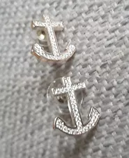 Diamante Anchor Stud Earrings Will Combine Postage On Items For Sale