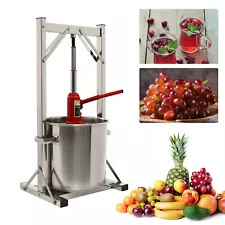 22L Stainless Steel Apple/Fruit Press With Hydraulic Jack Aid for Wine Cider