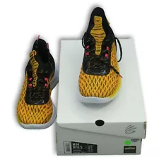 NIB Under Armour Curry Flow 9 Yellow Black Sneaker Unisex Adults Shoes M14 W15.5