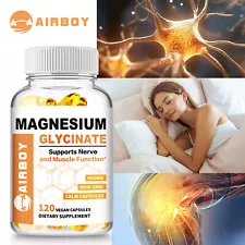 Magnesium Glycinate 400mg -For Sleep Stress Relief Support Bone Lot - Vitamin B6