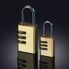 Combination Padlock High Quality Re-Settable Number Code Brass Travel Locker New