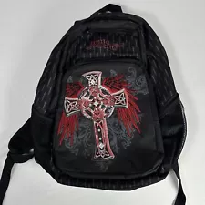 MMA Elite Backpack Crosses Wings Roses Daggers Embroidered Padded Bookbag School