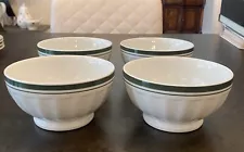 4 WILLIAMS SONOMA Brasserie Green Ribbed Cafe Au Lait Bowls - RARE please read