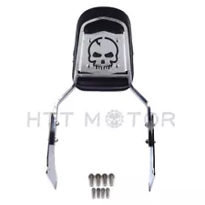 Chrome Skull Backrest Sissy Bar w/ Pad For Honda Shadow ACE 1100/Tourer/Sabre