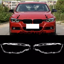 Both Side Headlight Clear Lens Cover+Sealant For BMW 3-Series F30 F35 2016-2018