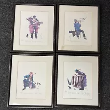 Lot Of 4 Charles Murphy Watercolor Prints Playing for the Birds #362/1500