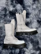 Dr. Martens x Rick Owens 1918 Strobe Calf Length Pearl Fur Leather Boots W 7 M 8