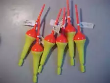 6 New Tackle 2000 Rocket Bobbers 6 1/4" Yellow Orange in bulk