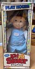 Vintage NRFB 1989 Kid Sister Doll Playskool Playhouse Brown Hair Mint My Buddy