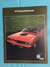 1971 PLYMOUTH "BARRACUDA CUDA" Car Dealer Sales Brochure