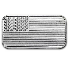 1 Gram Silver American Flag Bar 1 gm 0.999 Fine Silver US Seller [Uncirculated]