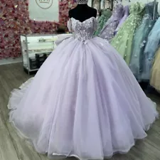 Lilac Butterflies Quinceanera Dresses Princess Sweet 15 16 Prom Party Ball Gown