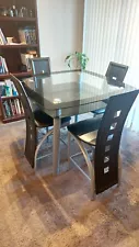 5 Piece Modern Dining Table Set for 4,Kitchen Table and Chairs for 4,Black