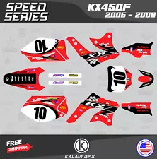 Graphics Kit for Kawasaki KX450F (2006-2008) Speed - Red