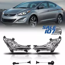 For 2013-2016 Hyundai Elantra Front Bumper Fog Light Lamps Clear Lens Left+Right