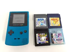 C138 Gameboy Color console Blue GB GBC JAPAN Region free Pokemon Game USED SET