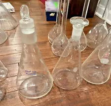 1000ml pyrex and fisherbrand erlenymer flask with glass caps