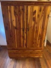 Antique 2 Door Solid Red Cedar Wardrobe Closet