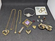 New Listing10K - 14K GOLD FILLED & LAYERED ART DECO JEWELRY LOT DESIGNER DIAMONDS 50+ GRAMS