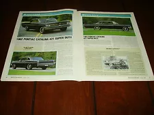 1962 PONTIAC CATALINA 421 SUPER DUTY - MUSCLECAR ***ORIGINAL 1990 ARTICLE***